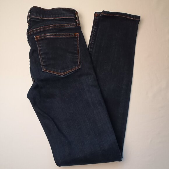 J.Crew Stretch Jeans Size 24/0 Low Rise Skinny Leg Dark Wash - Picture 1 of 9